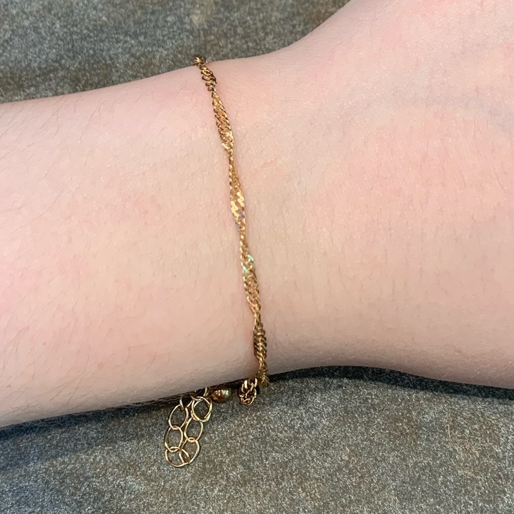 7"-9" Adjustable Golden Small Spiral Chain Link Bracelet